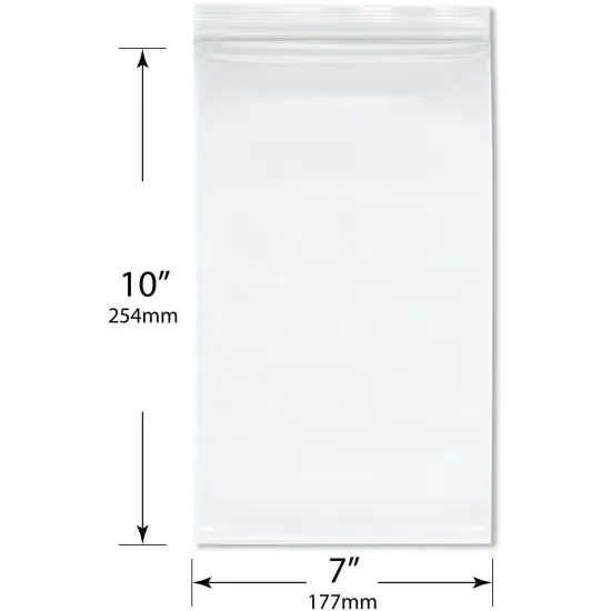 Plymor 7" x 10" (Pack of 100), 6 Mil Industrial Duty Zipper Reclosable Plastic Bags {3}