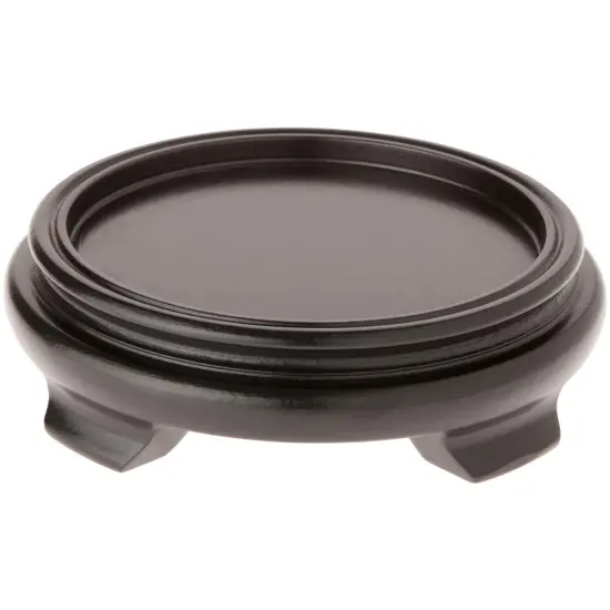 Plymor Black Round Wood Veneer Footed Display Base, 6" W x 6" D x 1.75" H (4.5" Display Diameter) {1}