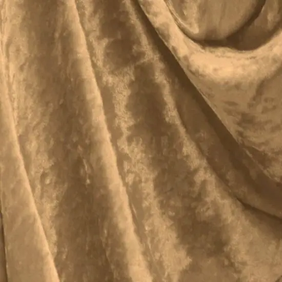 1 Yard Camel Crushed Panne Velour Fabric 58/60" Wide, Soft Stretch 100% Polyester {1}