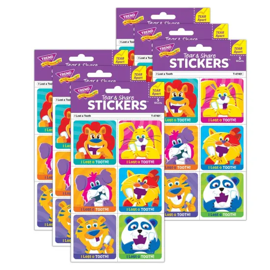 I Lost A Tooth Tear & Share Stickers&reg;, 30 Per Pack, 6 Packs {1}