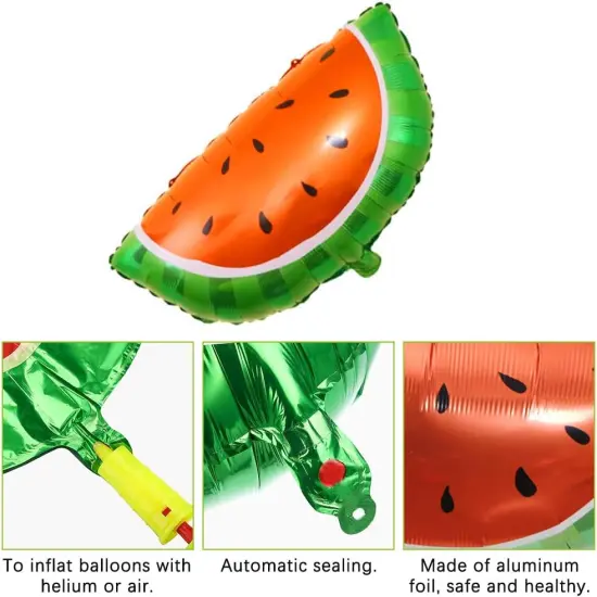10PCS Fruit Mylar Balloons, Helium Foil Hawaii Party Balloons, 10 Styles Colorful Balloons Pineapple Watermelon Strawberry Lemon Orange {2}