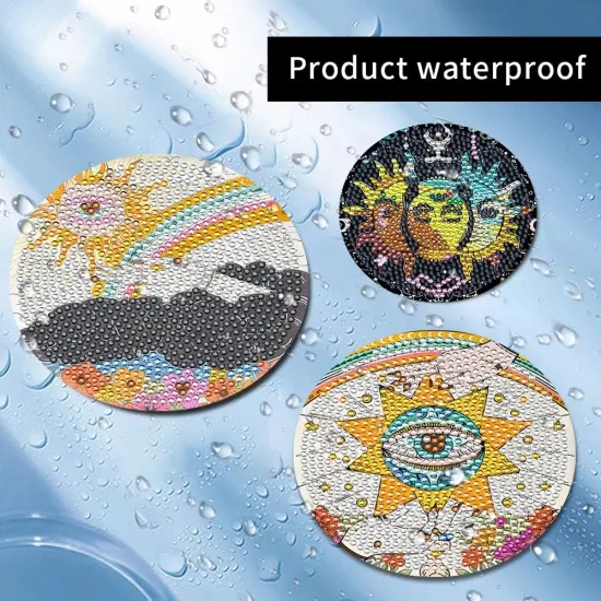 10 Pcs Tarot Diamond Art Painting Coasters with Holder, DIY Sun Moon Stars Diamond Art Painting Kits for Beginners, Adults & Kids {2}