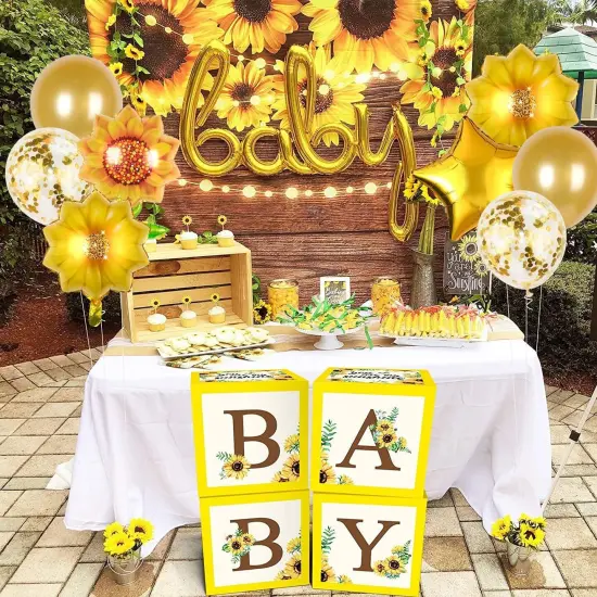 8PCS Sunflower Birthday Balloons Aluminum Foil Sunflower Shaped Mylar Balloons {2}