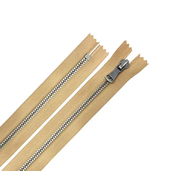 5MM Closed Bottom Zipper Beige Tape Antique Nickel Teeth 7 Inche {5}