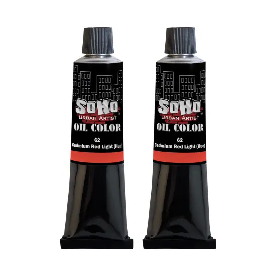 SoHo Urban Artist Oil Paint - 2 Pack, Cadmium Red Light Hue 2 Pack - 170 ml Tube - Best Valued Oil Colors for Painting with Excellent Pigment Load {1}