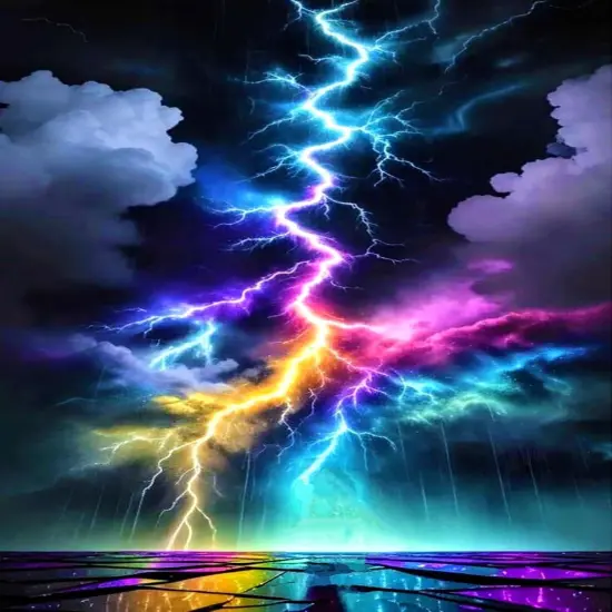 Diamond Art Painting Kits for Adults, Colorful Lightning 5D Diamond Painting Dots Art Kits for Adults Beginner, DIY Full Round Gem Crystal Art Paint by Diamond, Home Wall Decor 12x 16 in {1}