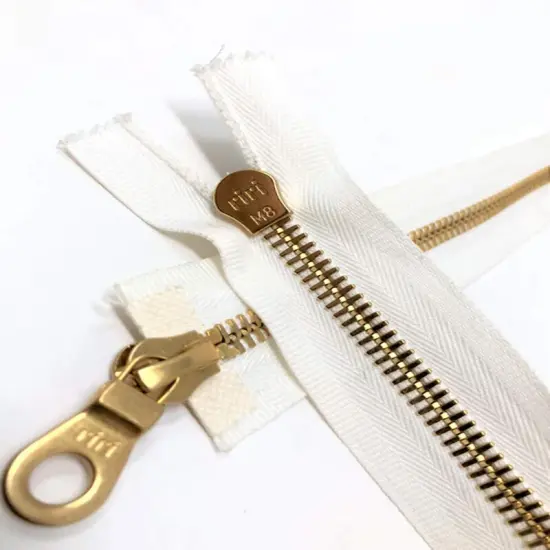 Zipper &ndash; White 8MM 27.5" Gold Teeth Two-Way Separating for Jackets {5}