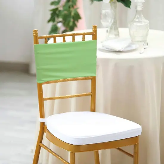 10 Pieces Soft Mint Green Stretch Spandex Chair Bands 7 x 13 Inches {3}