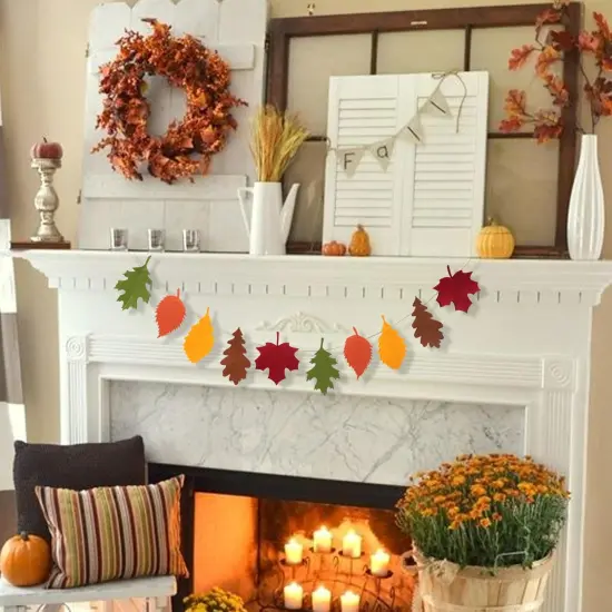 Felt Fall Leaf Garland - Double Layers Felt {3}