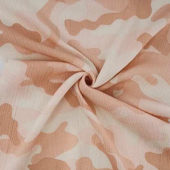 1 Yard Soft Peach Crinkle Rayon Woven Fabric 50/52 Inch Wide 100 Percent Rayon {3}