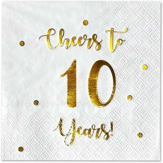Cheers to 10 Years Cocktail Napkins {1}
