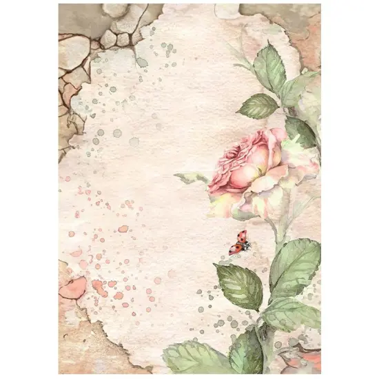 Stamperia Rice Paper Backgrounds A6 8/Pkg -House of Roses {4}