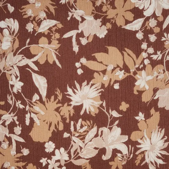 1 Yard Amber Brown Rayon Crinkle Fabric, 50/52" Wide, Lightweight Apparel Textile {2}