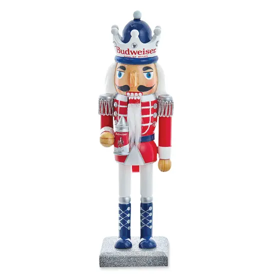 Collections Etc Hand-Painted Budweiser Nutcracker Tabletop Decoration {2}