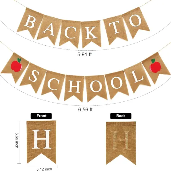Back to School Decorations Banner Burlap {2}