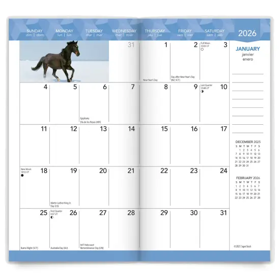 Horse Lovers | 2026-2027 3.5 x 6.5 Inch Two Year Monthly Pocket Planner Calendar {3}