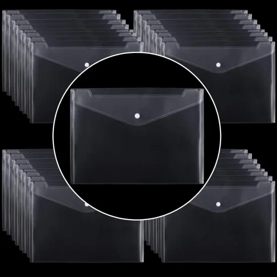 100 Pack 13 X 9 Inch Clear Plastic Envelope Folder {1}