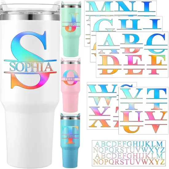 10 Sheets UV Dtf Cup Wrap Transfer Name Sticker Alphabet {1}