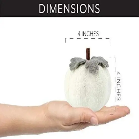 White Sweater Pumpkins 3ct Fall Thanksgiving Table Decor {6}