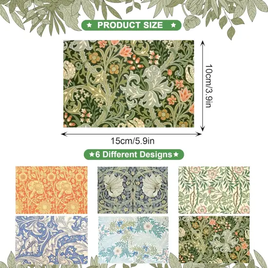 William Morris Greeting Cards with Envelopes, 24 Pack, Vintage Floral Stationery, Blank Note Cards for Wedding, Birthday, Baby Shower, Thank You, 4 x 6 Inches {2}