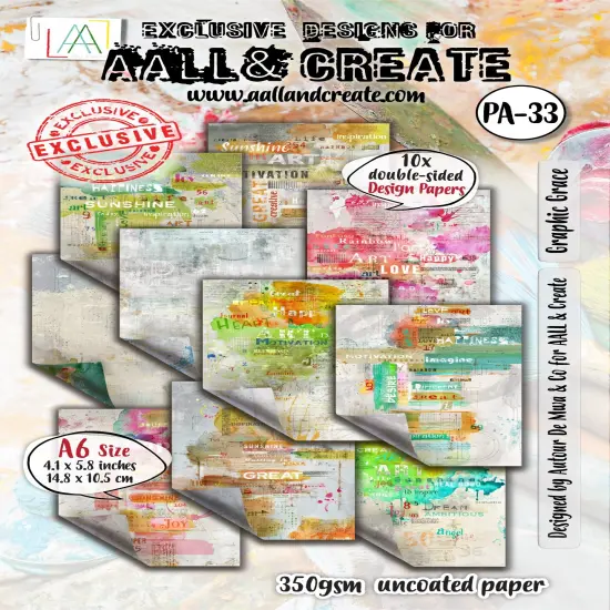 AALL And Create Design Double-Sided Cardstock A6 10/Pkg-Graphic Grace {1}