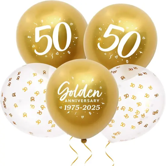 24pcs 50th Anniversary Decorations Balloons Gold 50th Wedding Anniversary {1}