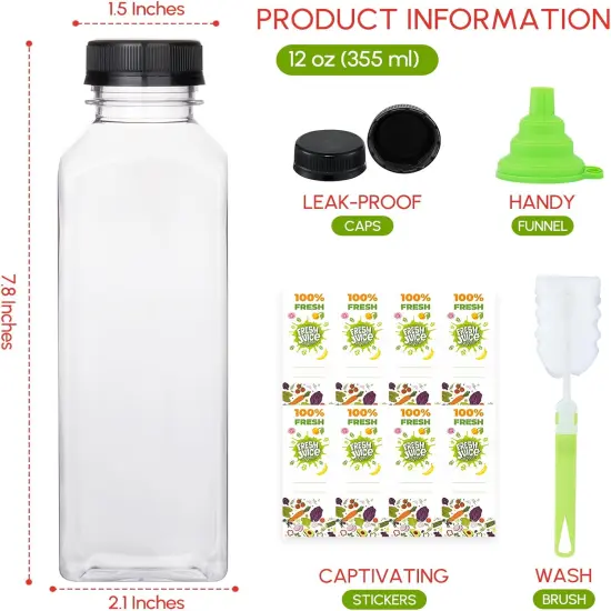 24pcs 16oz Plastic Bottles with caps {3}