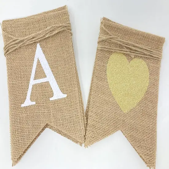 Happy Anniversary Burlap Banner for Wedding Anniversary Decorations {2}
