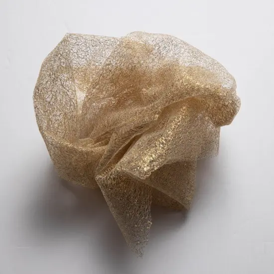 1 Yard Metallic Susumi Tulle Lace Fabric, 58/60&Prime; Wide 100% Polyester Gold {6}