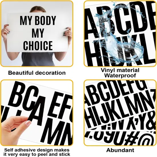 480 Pcs Waterproof 3" Vinyl Alphabet & Number Stickers {2}