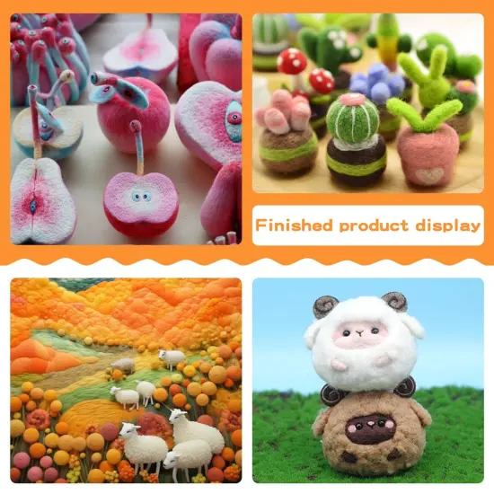 Mayboos Felting Needle with Eight Needles Tool,Craft Wool Felt Stitch Punch Tool with Solid Wood Handle Felting Eight Needles Tool with Finger Cots {2}