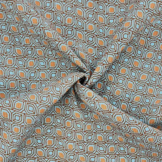 1 Yard Turquoise Rayon Crinkle Breathable Lightweight Textured Fabric for Apparel 50/52" Wide {1}