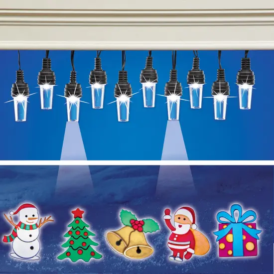 Collections Etc 10-Count Outdoor Holiday Projection String Lights, Plug-in {1}