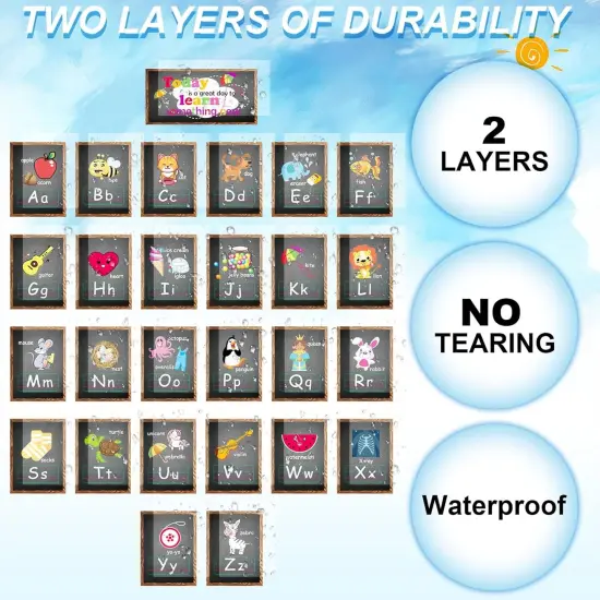 58 Pieces Educational Preschool Cards Kids Early Learning Poster Alphabet Number {3}