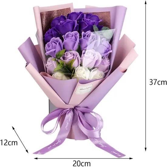 Preserved Red Rose Flowers with Love Necklace(Purple and White) {2}