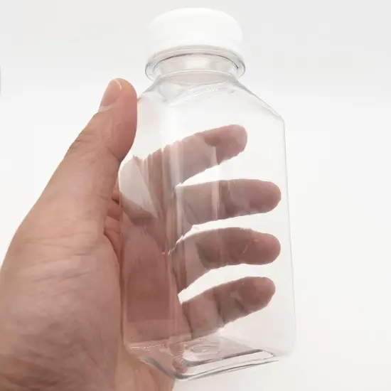 8 Pcs 8 Ounce Plastic Juice Bottles for Juice(White) {4}