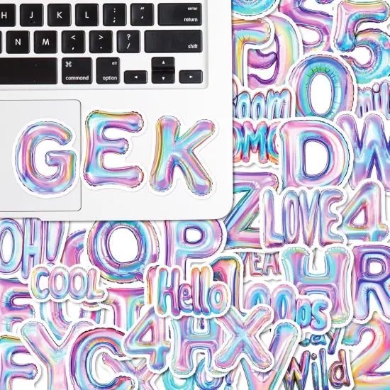 100pcs Custom Balloon Letter Stickers for Water Bottles {3}