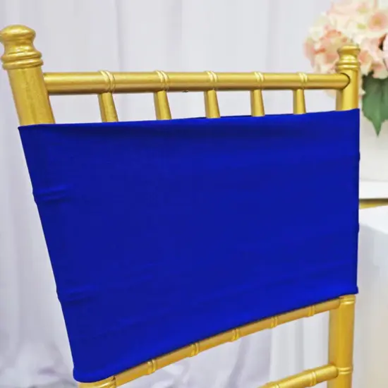 10 Pieces Royal Blue Spandex Chair Bands for Banquet Chairs 7 x 13 Inches {4}