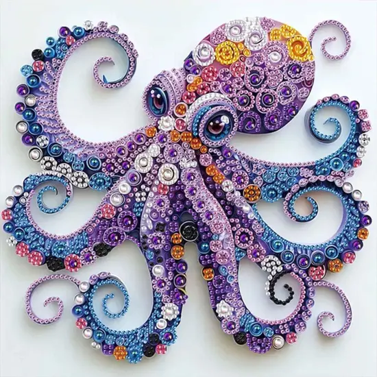 5D Diamond Painting Kits for Beginners,Animal Special Shape Diamond Art Kits for Purple Octopus DIY Crystal Rhinestones Paint by Diamonds and Crafts for Adults Home Wall Decor 12 X 12inch {1}
