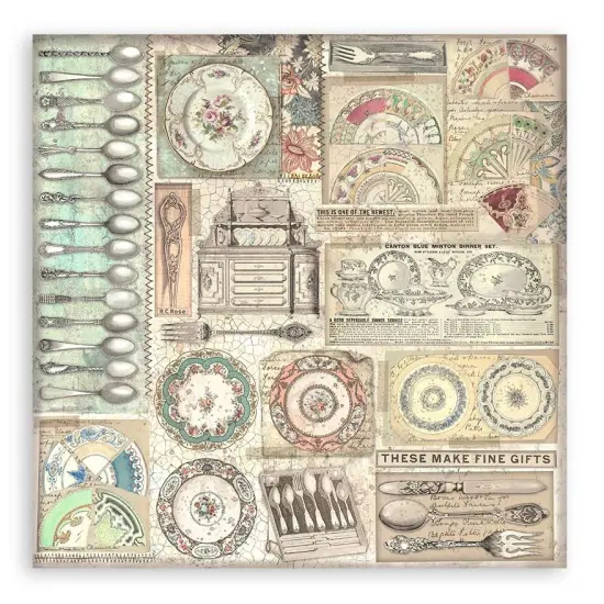 Stamperia Single-Sided Paper Pad 8"X8" 22/Pkg-Brocante Antiques {7}