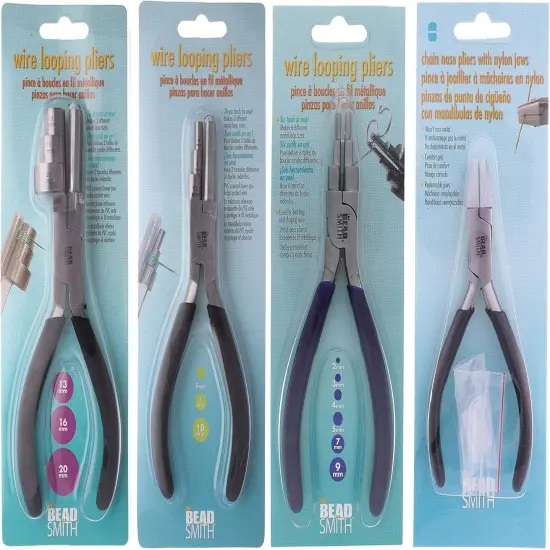 The Beadsmith Wire Working Combo &ndash; 3 Different Wire Wrapping Bending Pliers and Double Nylon Jaw Chain Nose Pliers &ndash; Use to Create Loops, Jump Rings & Protect Wire While Jewelry Making &ndash; 4 Piece Set {6}