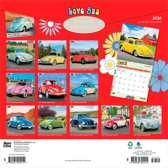 Love Bug | 2026 12 x 24 Inch (Hanging) Monthly Square Wall Calendar | Plastic-Free {2}