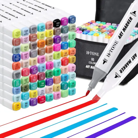 80 Colors Alcohol Markers for Adult {1}