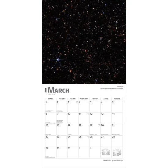 James Webb Space Telescope | 2026 12 x 24 Inch (Hanging) Monthly Square Wall Calendar | Plastic-Free {3}