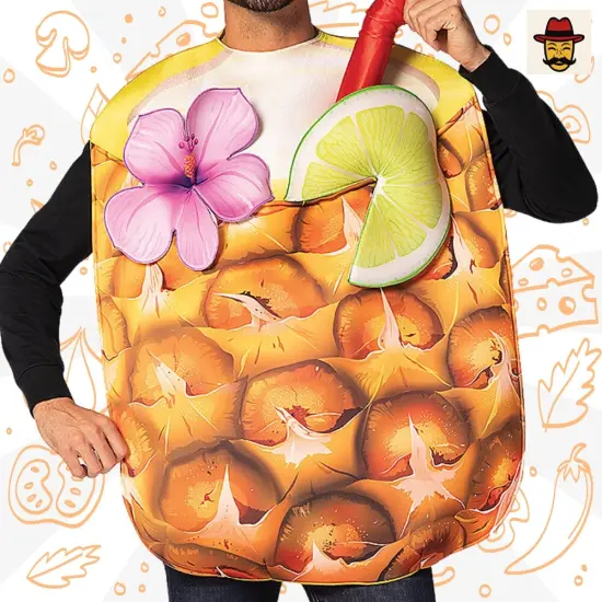 Pineapple Cocktail Drink Costume Tropical Tunic 3D Headpiece {3}