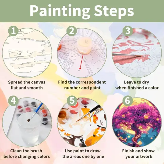 Tree of Life Paint by Numbers Kit - 16x20 Inch {5}