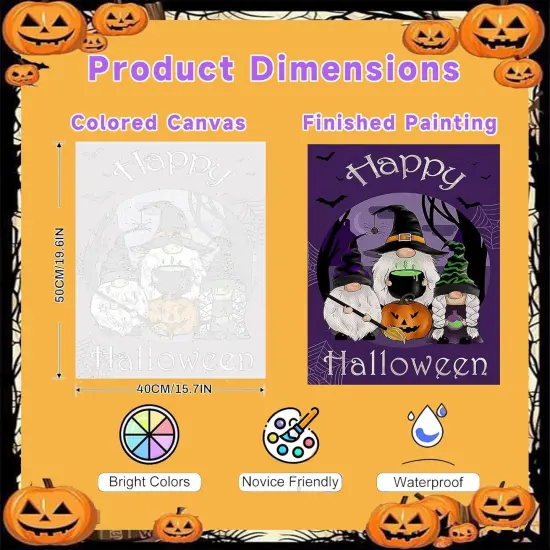 Halloween Gnome Paint by Numbers Kit - 16x20 Inch {2}