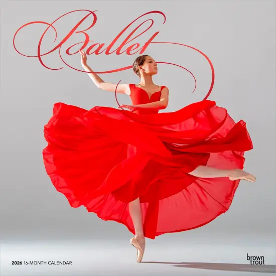 Ballet | 2026 12 x 24 Inch (Hanging) Monthly Square Wall Calendar | Foil Stamped Cover | Plastic-Free {1}