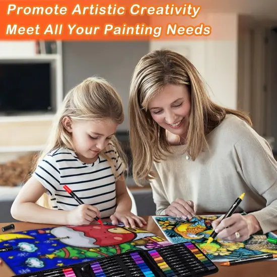 Dual Tip Acrylic Paint Markers with Brush Tip and Fine Tip {5}