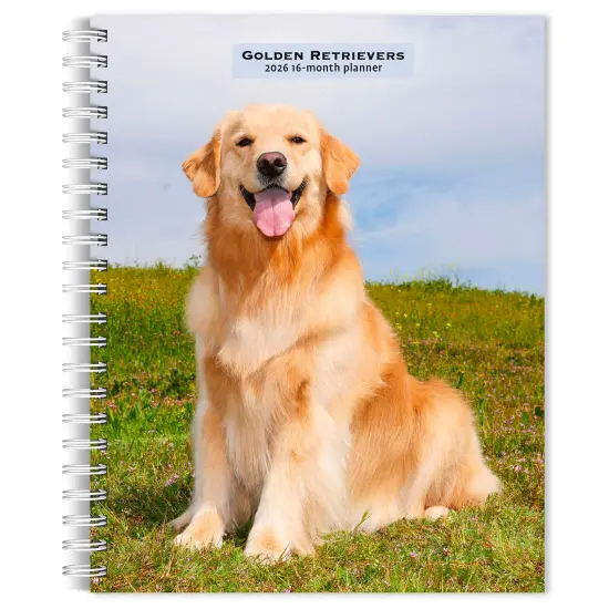 Golden Retrievers | 2026 6x7.75 Inch Spiral-Bound Wire-O Weekly Engagement Planner Calendar | New Full-Color Image Every Week {1}